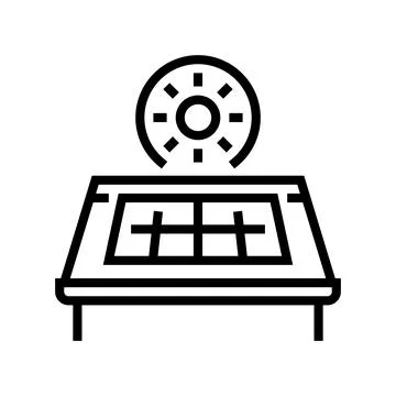 Solar panel installation line icon vector illustration Stock Illustration