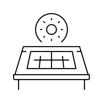 Solar panel installation line icon vector illustration Illustrazione stock