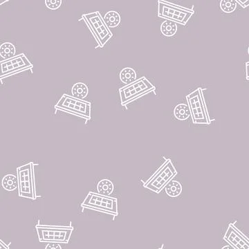 Solar panel installation line seamless pattern Illustrazione stock