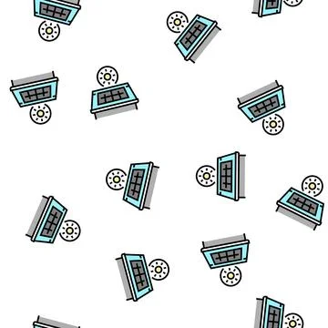 Solar panel installation vector seamless pattern Stock Illustration