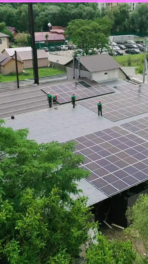 Solar Panel Installation Vertical Stock Footage 319549595