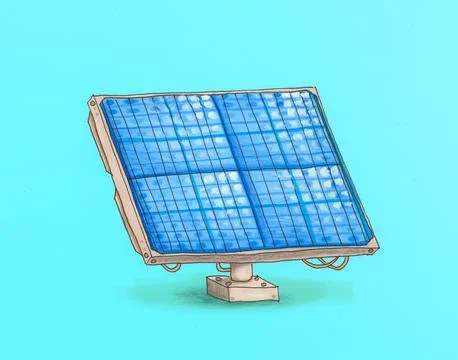 Solar panel isometric 2d illustration Stock Illustration