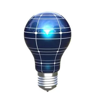 Solar Panel Light Bulb Stock Illustration