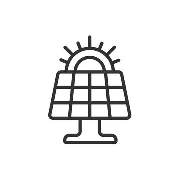 Solar panel, in line design. Solar, panel, energy, renewable, power, green Stock Illustration
