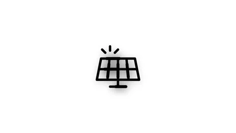 Solar Panel Line Icon Animation Loop White Background Stock Footage 340541281