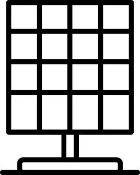 Solar Panel Line Icon Design Stock Illustration