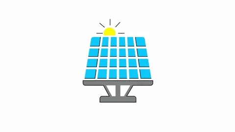 Solar panel linear icon animation. Stock Footage 277559656