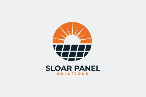 Solar panel logo and icon Stock Illustration