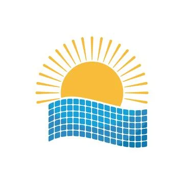 Solar panel logo Illustration