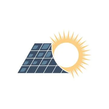 Solar panel logo Stockillustratie