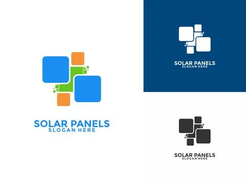 Solar panel logo vector design. Modern Solar Energy logo icon vector template Stock Illustration