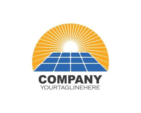 Solar panel logo vector icon of natural energy Stock-Illustration