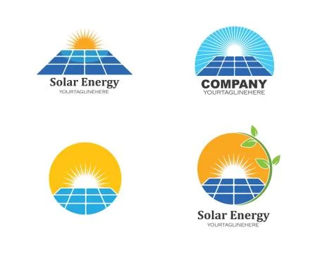 Solar panel logo vector icon of natural energy Illustrazione stock