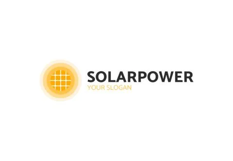 Solar Panel Logo Vector In Shape Of The Sun Illustrazione stock