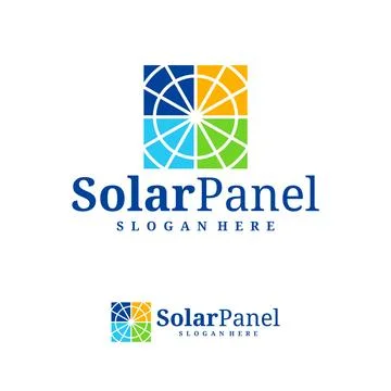 Solar panel logo vector template, Creative solar panel icon of natural ener.. Stock Illustration