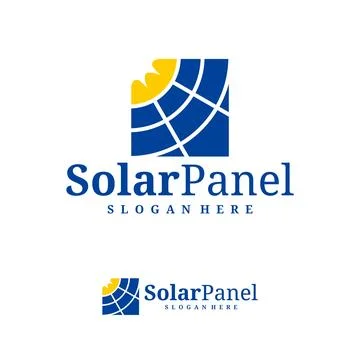 Solar panel logo vector template, Creative solar panel icon of natural ener.. Stock Illustration