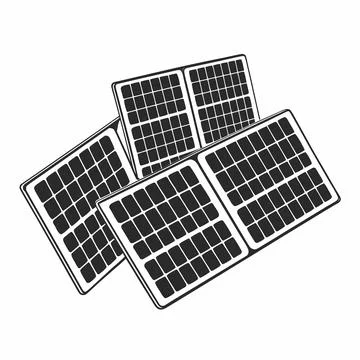 Solar Panel Minimal Flat Vector Stock Illustration