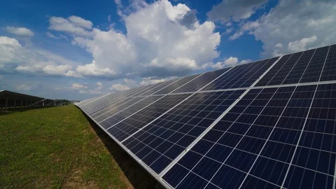 Solar panel on a modern station in a bright day. Stock Footage 113857095