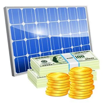 Solar Panel with Money Stock Illustration