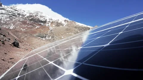 Solar panel on the mountain refuge Stock Footage 66250809