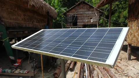 Solar panel native hut,  Surin Islands Vídeos de archivo 34429562