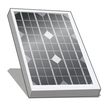 Solar panel or alternative energy photovoltaic isolated on white background Stock Illustration