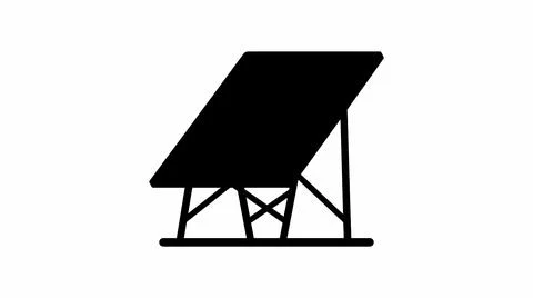 Solar Panel or Billboard Silhouette Icon Stock Illustration
