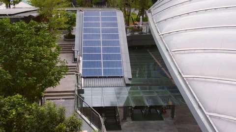 Solar panel or solar energy. Energy saving technology. used as electrical energy Stock Footage 143966539