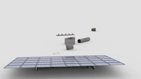 Solar panel or solar power plant with white background Stock Footage 295363041