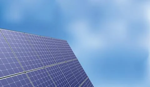 Solar panel over blue sky background Stock Illustration