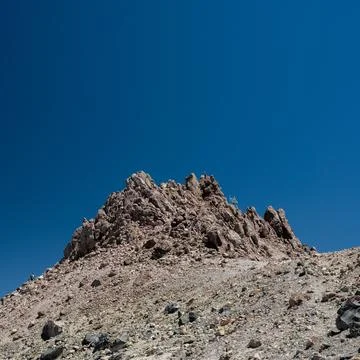 Solar Panel Peeks Out On Top of Lassen Peak Foto stock