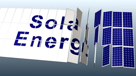 Solar Panel plant with title for presentation, 3rd angle HD_NTSC Stock Footage 46225676