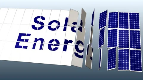 Solar Panel plant with title for presentation, 3rd angle HD_PAL Stock Footage 46225785