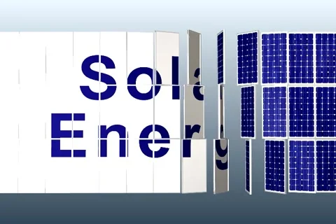 Solar Panel plant with title for presentation DV_NTSC Stock Footage 46226014