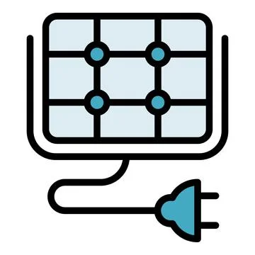 Solar panel plug icon vector flat Illustrazione stock