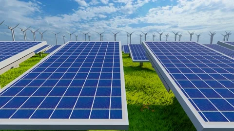 Solar panel power generation Stock Footage 182309711
