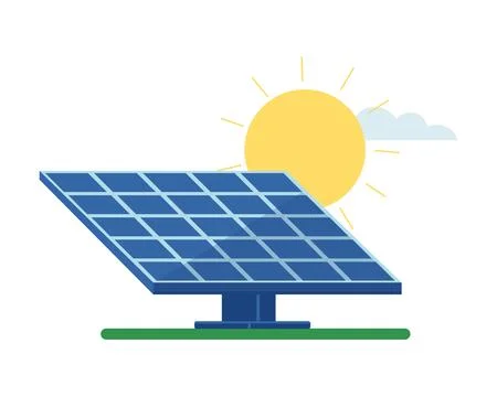 Solar panel power plant renewable sustainable energy generation with sunny panel Stock Illustration