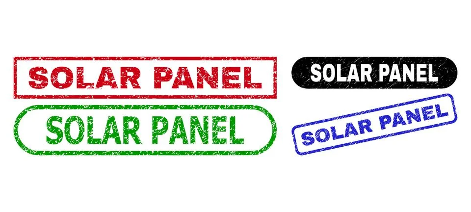 SOLAR PANEL Rectangle Watermarks Using Unclean Style Stock Illustration
