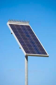 Solar panel in a remote village 库存照片