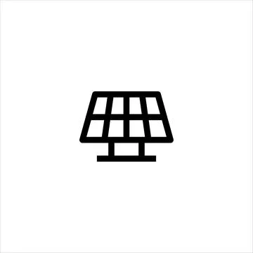 Solar panel renewable energy vector line icon Stock Illustration