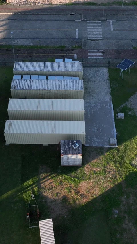 Solar Panel Research and Innovation Facility, Florianopolis, Aerial View Stock Footage 344444528
