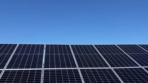 Solar panel right left panorama video Stock Footage 235946819