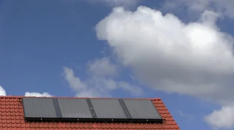 Solar panel on a roof Видео 11625871