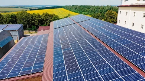 Solar panel on roof Stock Footage 117727359