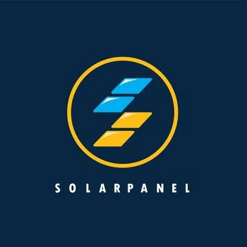 Solar panel s letter concept design template Stock Illustration