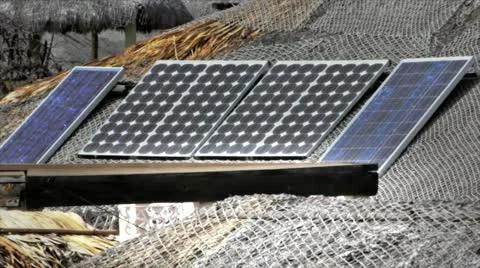 Solar panel in Shack Stock Footage 10817413