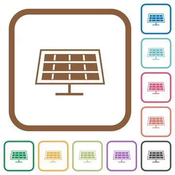Solar panel simple icons Stock Illustration