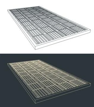 Solar panel sketches Stock Illustration