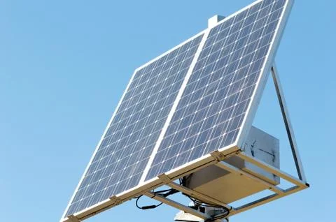 Solar panel on the sky background Stock Photos