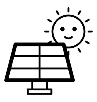Solar Panel Smiley Illustrazione stock